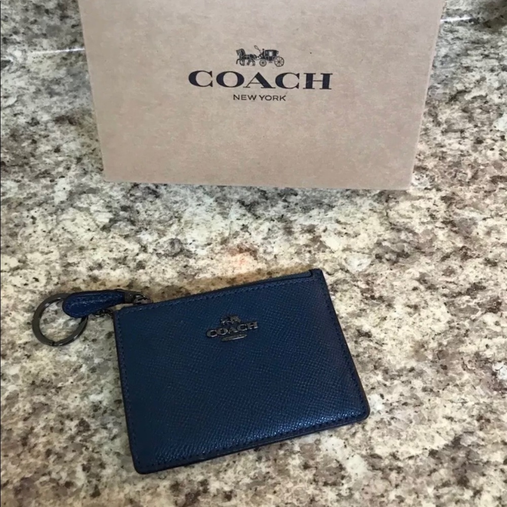 Authentic NWT Coach Skinny Mini ID Keychain Wallet